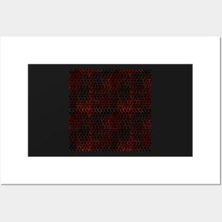 Red and Black Dark Knight Dragon Chainmail Print Posters and Art